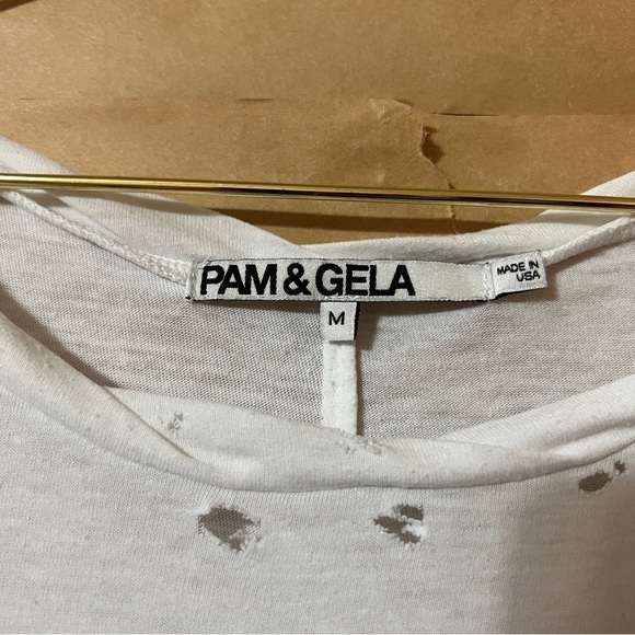 Pam & Gela | Beatles Name List Graphic Band Tee Distressed T-Shirt White Size M - Picture 3 of 12